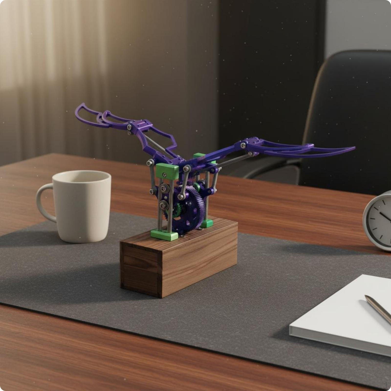Dynamic Wing Desktop Ornament Creative Design Mechanical Sculpture Intricate Detailing Flapping