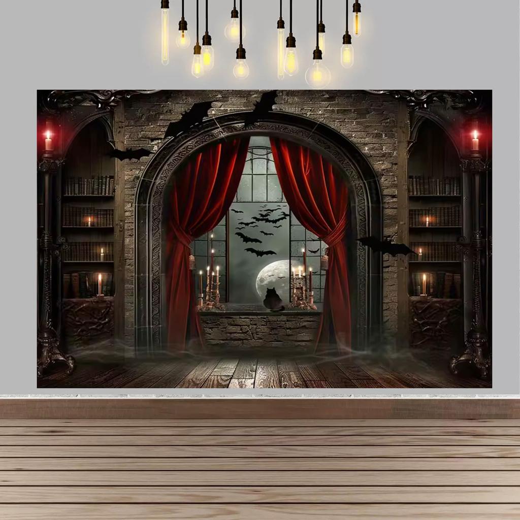 Halloween Party Decor Backdrop Halloween Ghost Bloody And Terrifying Haunted House Ghost Decor Party Supplies Photography Props