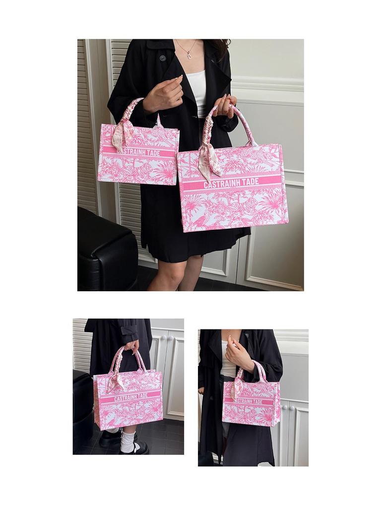 2025 Women's Large Capacity Fashion Tote: Simple Print Handbag & Souvenir Shopping Bag
