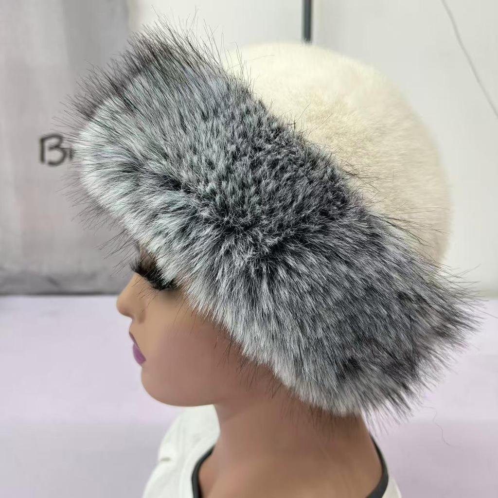 Plush Two-Tone Mongolian Faux Fur Hat - Warm, Stylish & Versatile for Autumn/Winter