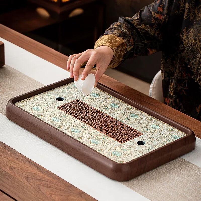 Dunhuang Style Wooden Tea Tray