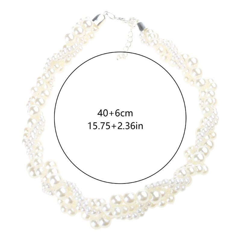 Natural Freshwater Pearl Necklace Multilayer Beaded Choker Necklace Collarbone Chain Elegant Jewelry Gift for Women Girl