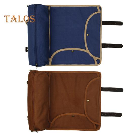 Portable Bartender Bag Travel Canvas Bar Kit Bag Large Capacity Multiple Compartments Bar Tools Carrying Bag