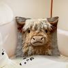 Cute Highland Cow Design cushion cover Pillow Case Plush Fabric Soft Double Sided Print Sofa Cushion Cover Throw Pillow Covers
