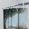 Shower Curtain Waterproof Printing Decorative Bath Shower Room Home Decoration Ocean Wave Ship Design Blue White Curtains for Ba