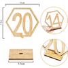 Wooden Table Numbers 1-10/1-20 Wedding Table Numbers Card with Holder Base Hollow Out Wood Table Numbers for Wedding Party Event Catering Decoration