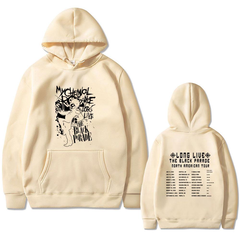 My Chemical Romance Band Hoodie Long Live The Black Parade Tour 2025 Sweatshirt Men's Gothic Punk Streetwear Man Casual Hoodies