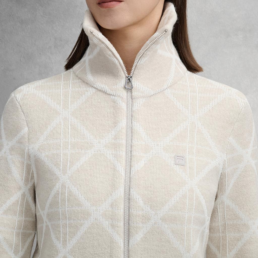 FILA Golf Series Minimalist Stylish Classic Casual Versatile Warm Comfortable Knitted Jacket Women jackets A11W615406FGY