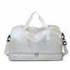 Large Capacity Colorful Shiny Fitness Travel Bag with Wet/Dry Separation - Versatile Crossbody Shoulder Bag