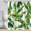 Shower Curtain Waterproof And Mildew-Proof 3D Digital Printing Plant Printing Shower Bath Bathroom Partition Curtain Free Punching
