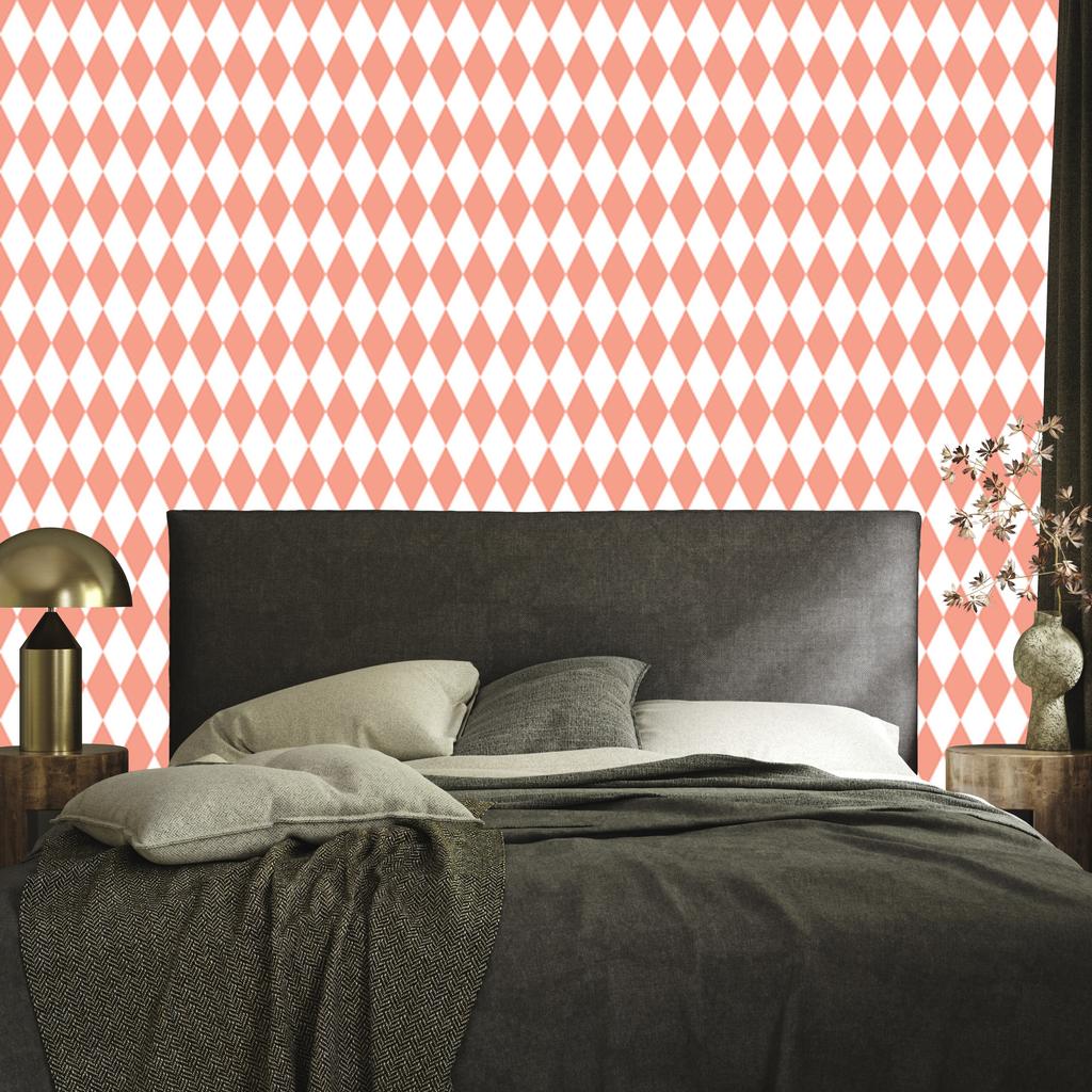 Harlequin Diamonds Wallpaper Coral for Living Room and Bedroom 50x1000