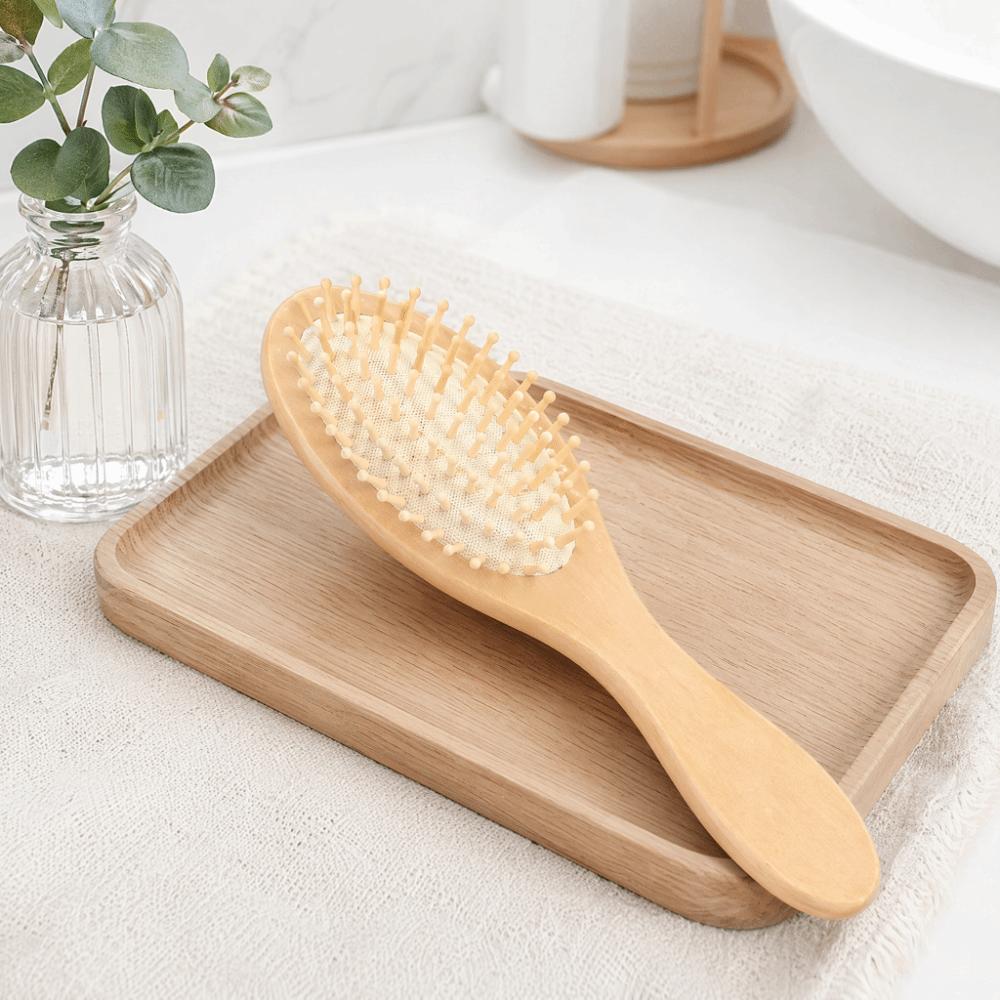 Anti-Static Paddle Brush Wood Hair Care Comb For Women Wooden Hair Brush Salon Use белый