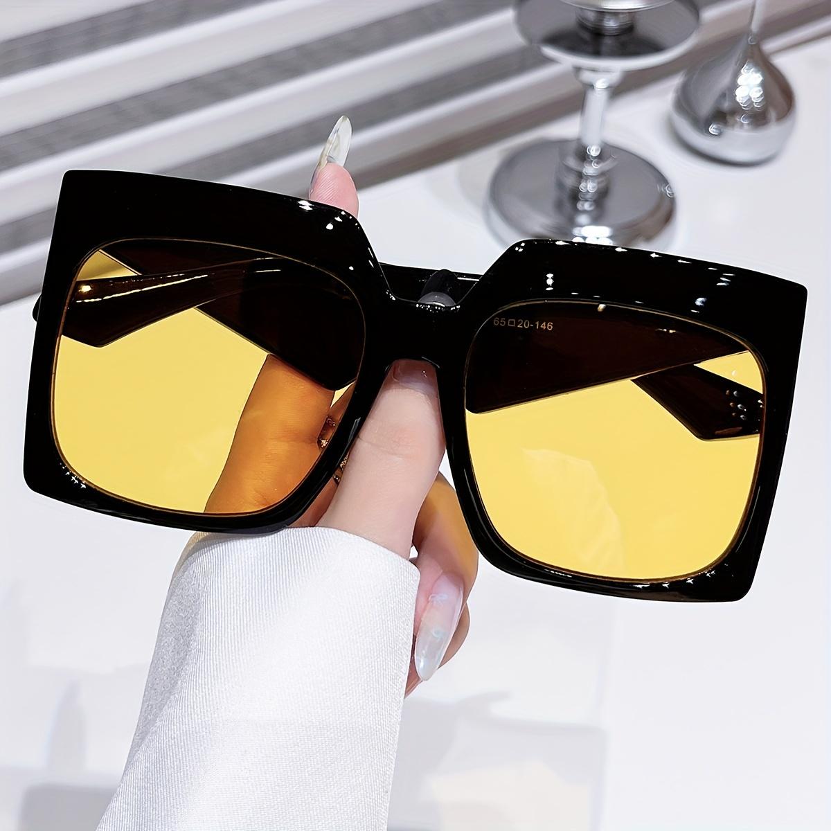 

Polycarbonate Unisex Oversized Square Sunglasses Gradient Pc Lens Fashion Quirky Decorative Eyewear With Metal Hinge