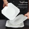 White Porcelain Square Plate for Restaurant or Home Stir-Fry Dishes