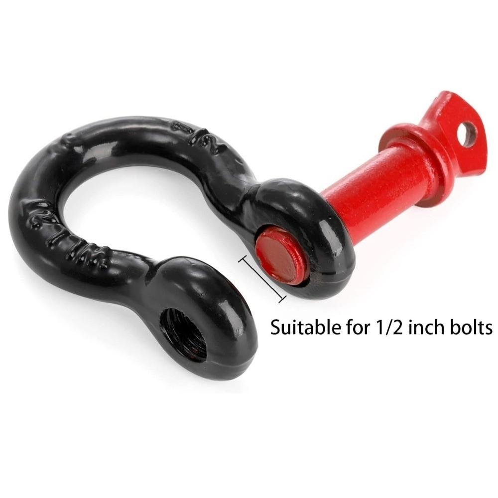 1/2" 5/8" Tow Shackle Anti-Rust Tow Hook Towing Kit D-Ring Shackle  Trailer Towing