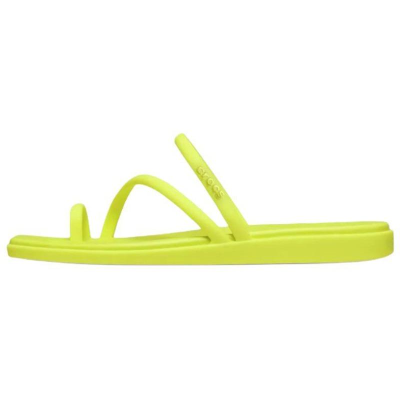 Crocs Simple Versatile Outdoor Breathable Rub-resistant Single Band Slides Women Yellow 209862-738