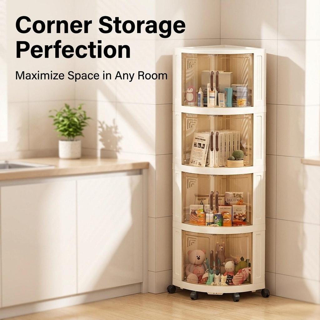 Clear Rolling Storage Cart Multifunctional Trolley Snack Organizer for Jewelry Book Dorm