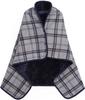 Flannel Wearable Blanket with Pockets, Cozy Soft Plaid Throws Blanket for Lap Bed Sofa Office Airplane Travel