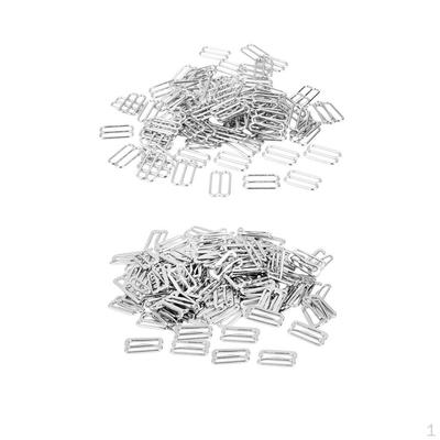 200 Pieces Silver Metal Bra Strap Adjuster Sliders/Hooks Sewing Crafts