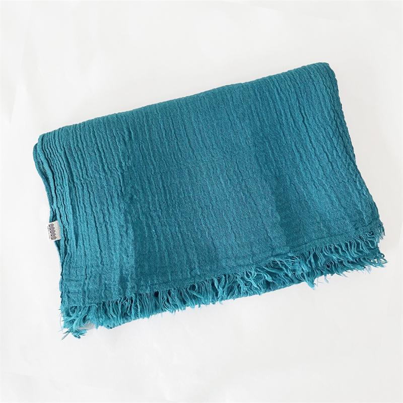 New Design Autumn Winter Women Warm Scarf Simple Solid Plain Linen Cotton Muslim Shawls Kerchief Wrap Head Hair Pashmina Stoles