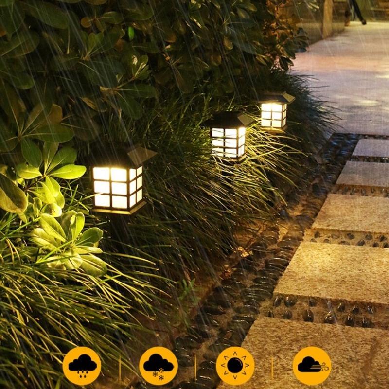 Mini Solar LED Garden Lights Stainless Steel Outdoor Solar Power Pathway Lights Yard Driveway Landscape Lights