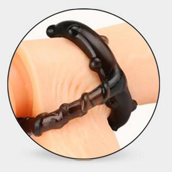Delay Ring Soft Sexual Stimulation Dual Ring Men Male Time Delay Erection Cock Ring Massager Lover Sex Toy for Couple