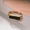 Signet Bar Ring in Gold Color, Minimalist Geometric Ring,Stainless Steel Rectangle Bar Dainty Ring