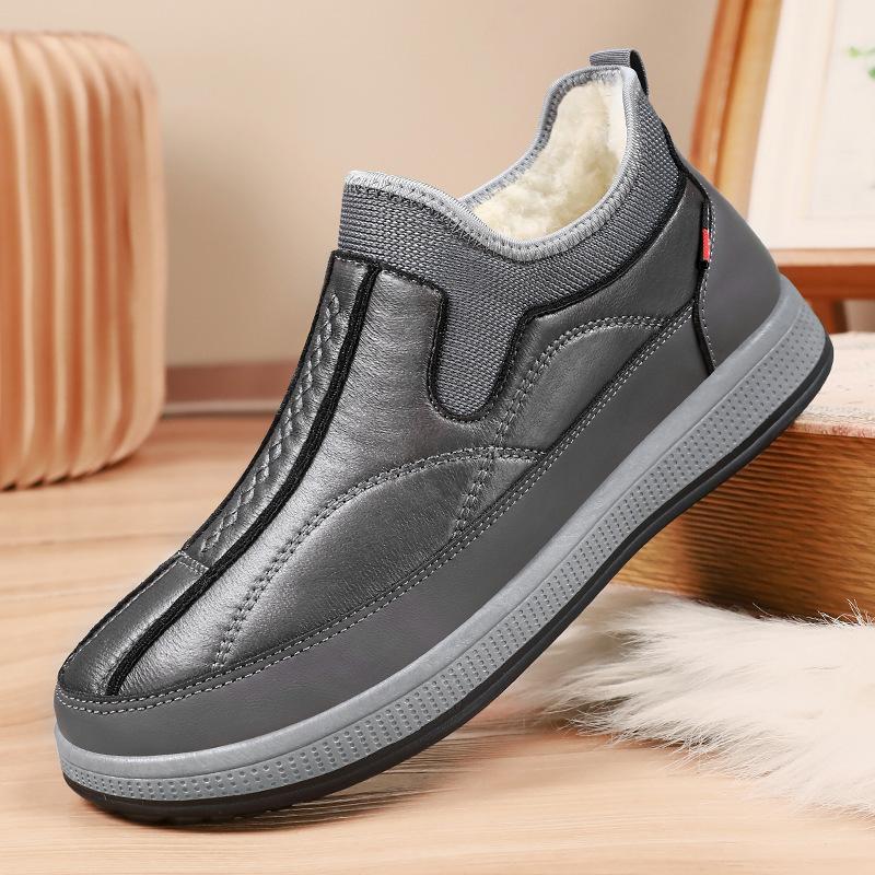 Winter neue Herren Baumwollschuhe rutschfest warm Samt Herrenschuhe Schneeschuhe Outdoor Ein-Pedal Papa Schuhe