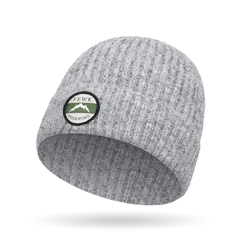 

Осень Зима Теплая Шерстяная Вязаная Шапка Мужская Женская Шерстяная Шапка светло-серый