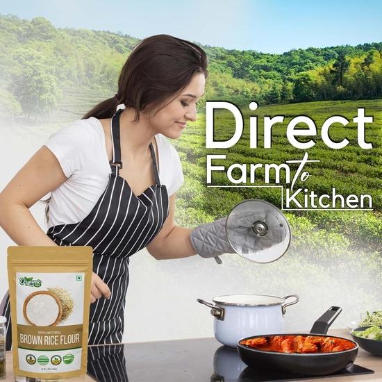Bio Zing Brauner Reismehl – 454g (Packung mit 1) | Glutenfreies Reismehl zum Backen, Kochen & für Tortillas | Wiederverschließbare Packung