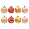 6Pcs Christmas Tree Plastic Hanging Ball Ornaments Glitter Letters Deer Snowflake Printed Shatterproof Pendants Baubles
