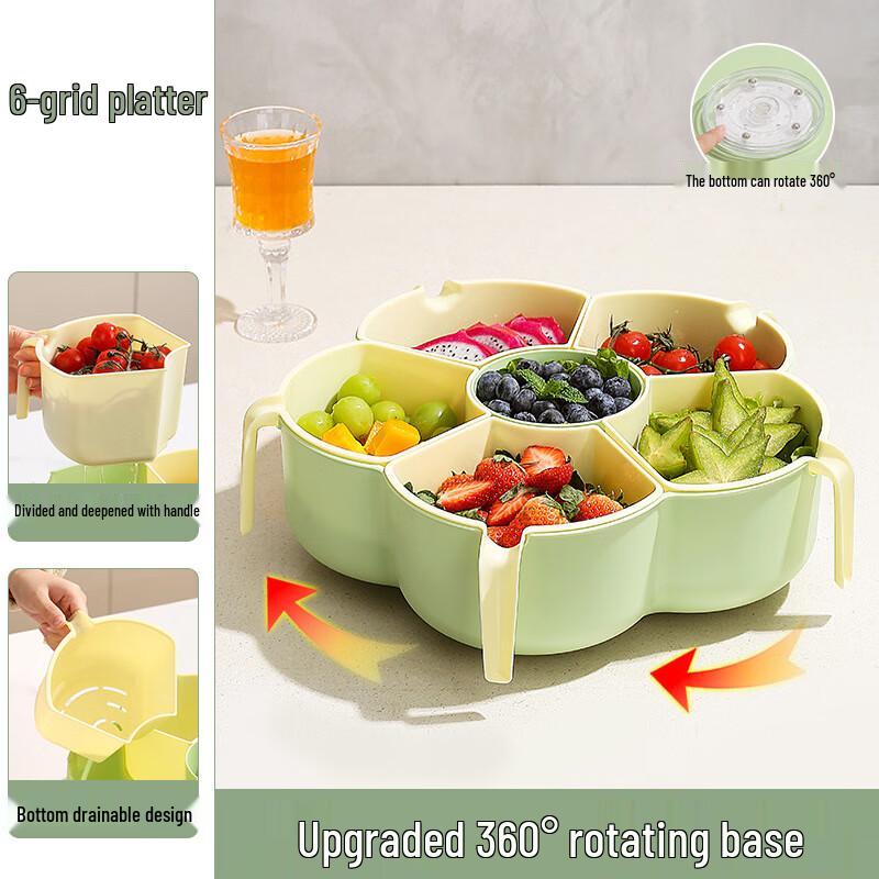 ZISIZ Rotating Compartment Hot Pot Serving Platter