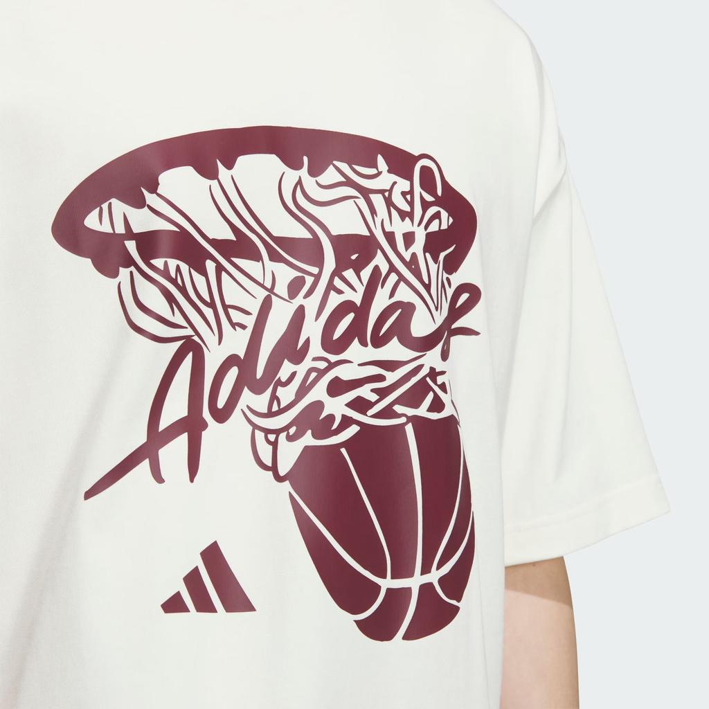 adidas BASKETBALL SS25 T Shirt Unisex Ivory White KD4294