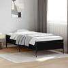 Bed Frame Black 90 x 200 cm Particleboard and Metal
