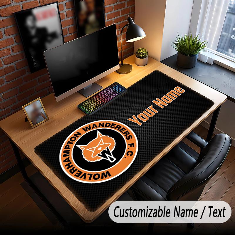 Large Mouse Pad Wolverhampton Wanderers Print Custom Name Text Desk Mat for Office Gaming