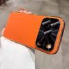 Plating Leather Texture Camera Lens Protection Phone Case For iPhone 13 14 15 16 17 Pro Max AIr Shockproof Slim Hard PC Cover