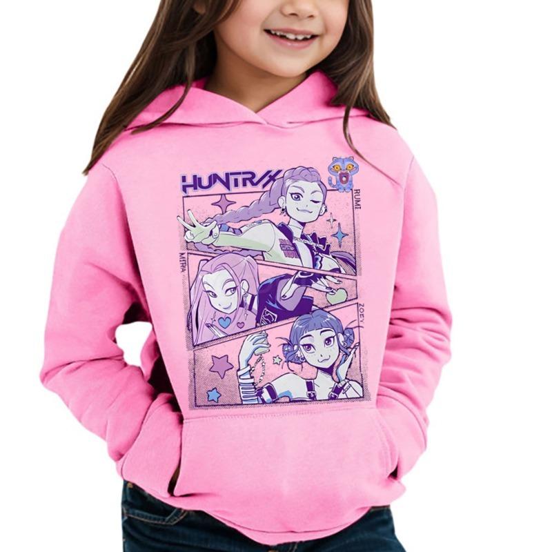 Fashion Women's Hoodies Demon Hunters Anime Print Kids Girl Casual Pullover Long Sleeve Sweatshirt Women's Top Clothing