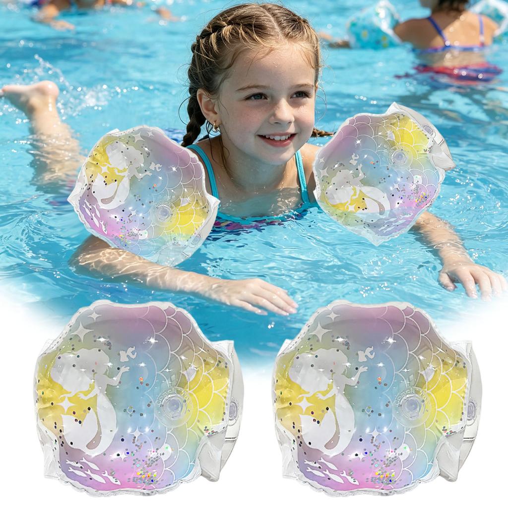 Inflatable Swim Arm Bands for Kids and Adults with Design, Fit for 33-220, Pool Floaties for Swimming Training