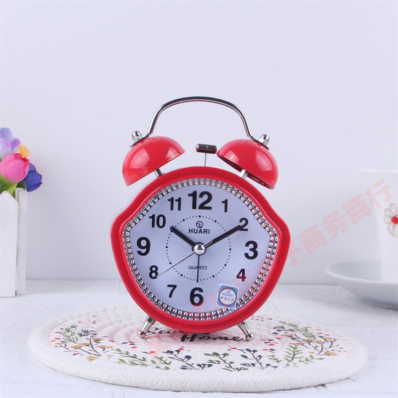 1 inch bell alarm clock, student bedside luminous clock, children's bedroom, silent small alarm clock
