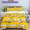 3Pcs Simpsons Family Portrait Bedding Set Soft Fabric Duvet Cover Pillowcases Christmas Xmas Halloween Gift 1 Duvet Cover 2 Pillowcase L1434