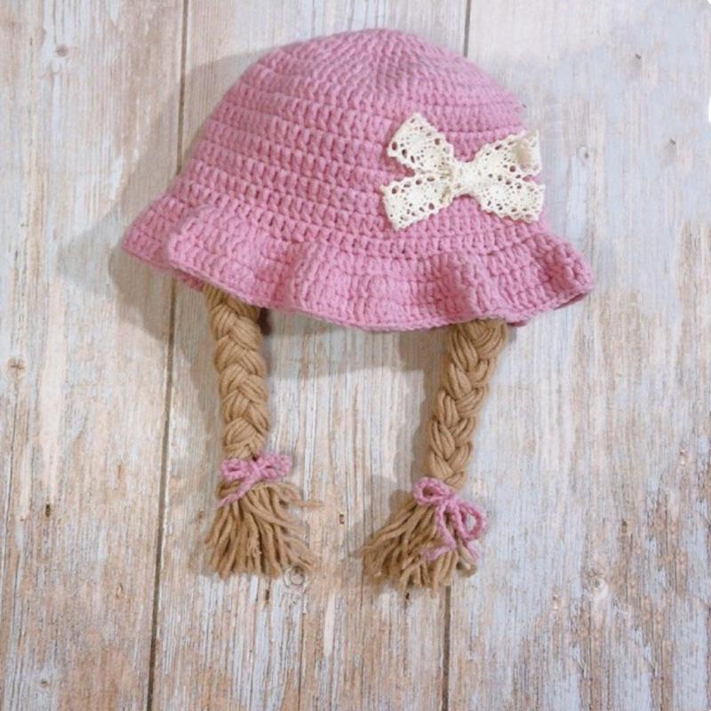 New hand knitted funny woolen hat long horn lace clown pullover hat