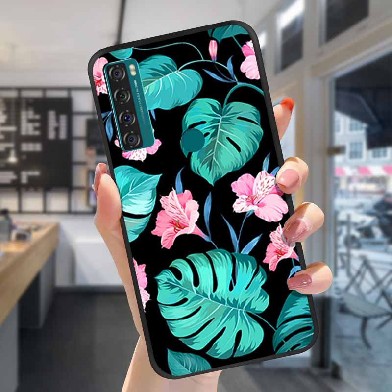 For TCL 20S Cases 20L 20se 20L+ 3D Relief Floral Silicone Emboss Covers For TCL 20S Back Cases Protective Coques Fundas TCL 20SE
