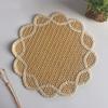Woven Placemat Heat Insulation Non-Slip Table Mat Retro Petal Shape Dining Mat
