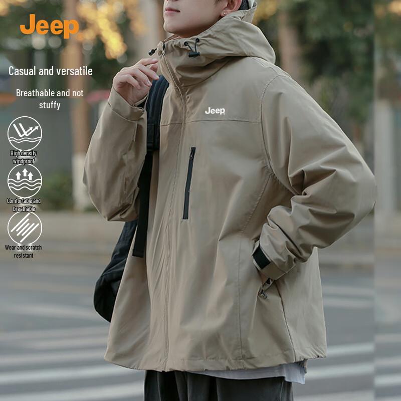 

JEEP Men s Windproof Waterproof Hooded Outdoor Jacket M