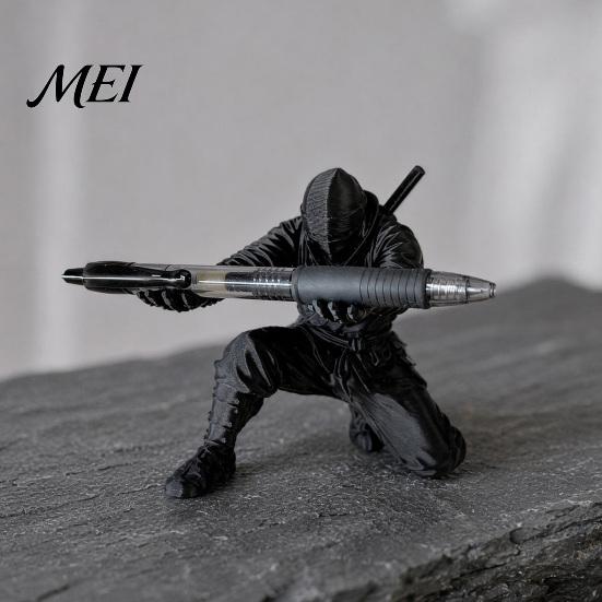 Versatile Pen Holder 3D Printed Ninja Holder, Unique Figurine, Creative Compact Desktop Organizer, Desk Decor Craft for Storage Decorative Cup