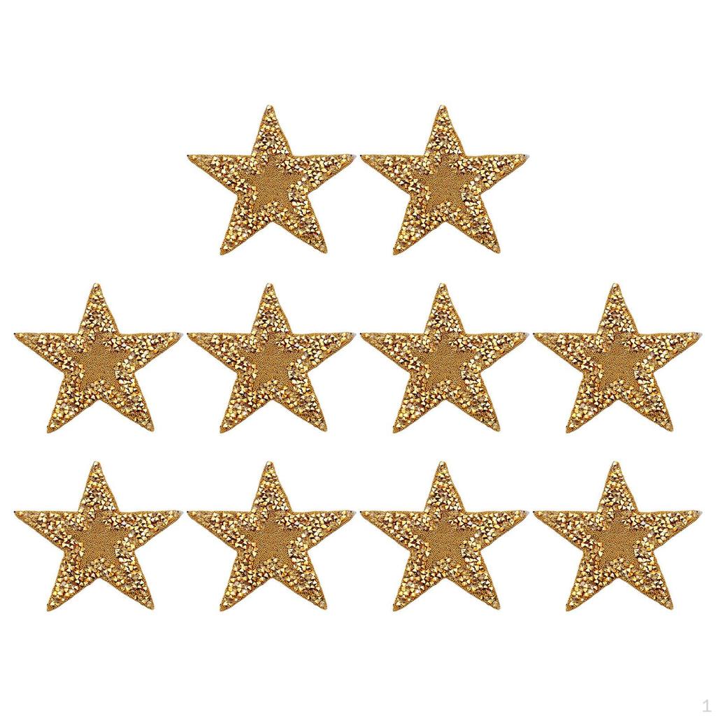 10 Pieces Rhinestone Patches Appliques Badge for Pants Clothing Sewing Accessories