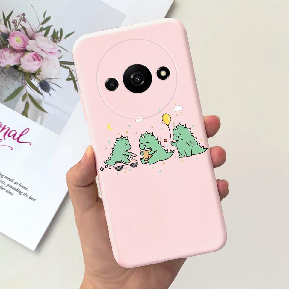 Rückseite für Xiaomi Redmi A3 4G Drachen Cartoon Tiere Cartoon Malerei Funda Etui für Xiomi RedmiA3 A 3 Weiche TPU Silikon Tasche