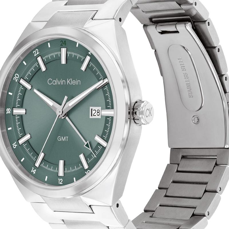 Calvin Klein Watch Quartz Movement Steel Strap Green Dial Men's Watch Fashion Business 25200492
