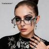 Personalized Sweet and Cool Hot Girl Cherry Blossom Star Diamond Small Frame Sunglasses, Fallen Angel Anime Style