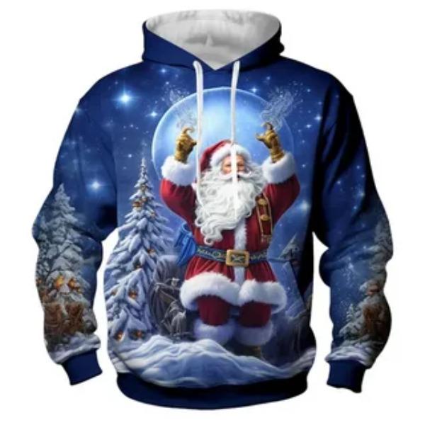 Autumn Winter Men's Women's Long Sleeved Christmas Printed Comfortable Fashionable Casual Loose Hoodie